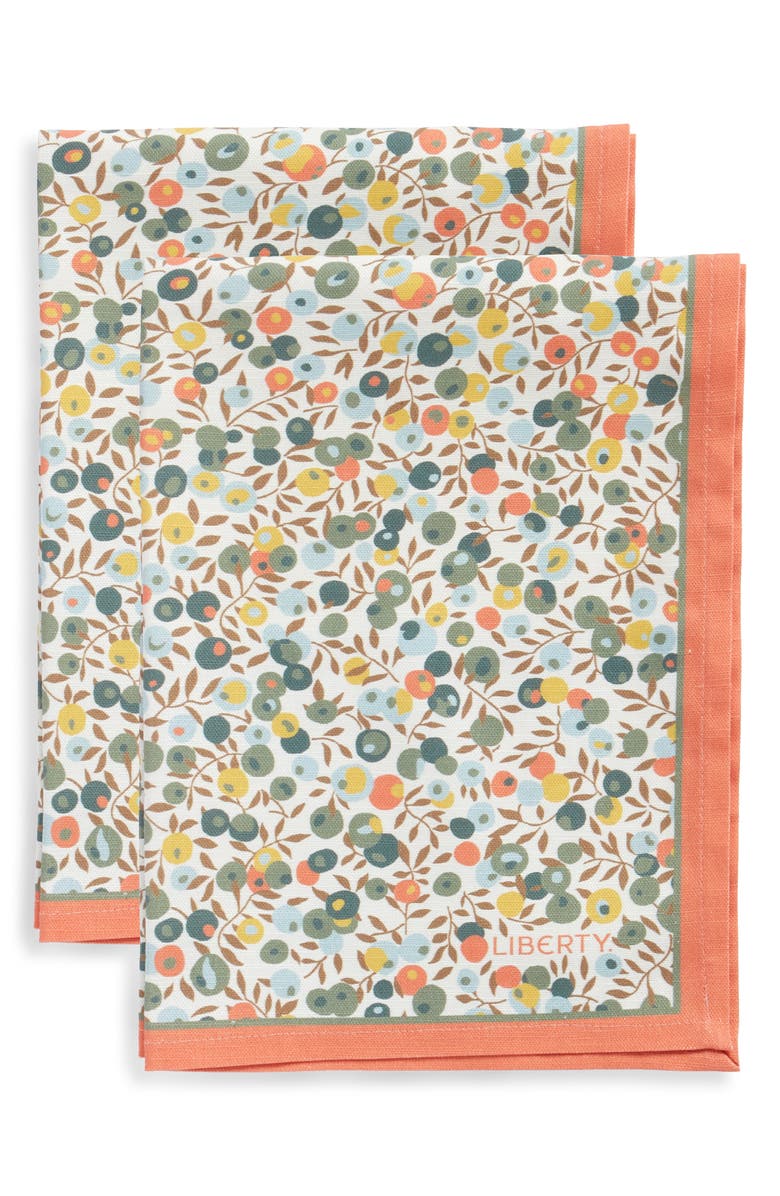 Liberty London 2-Pack Wiltshire Berry Tea Towels, Main, color,