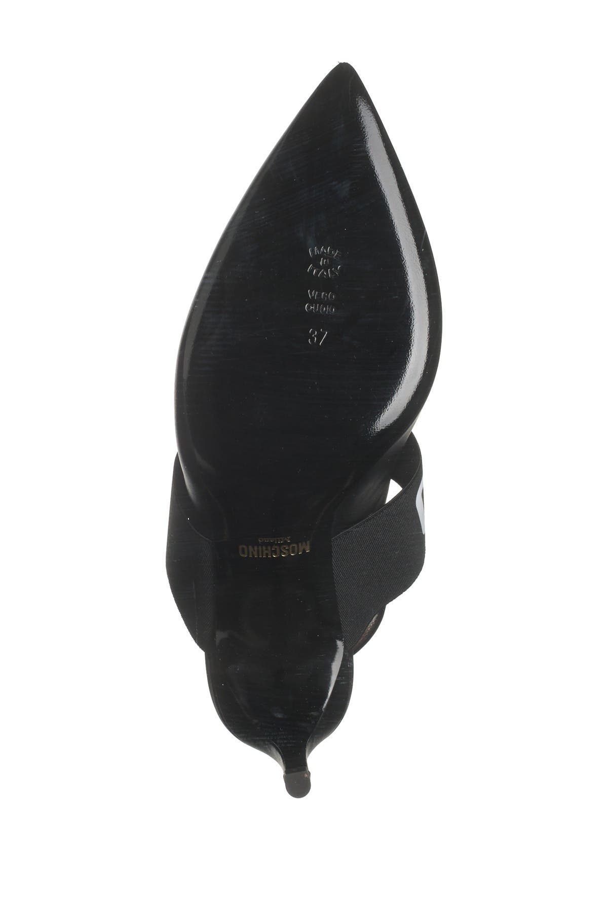 Moschino Logo Strap Leather Stiletto Pump, Alternate, color, 