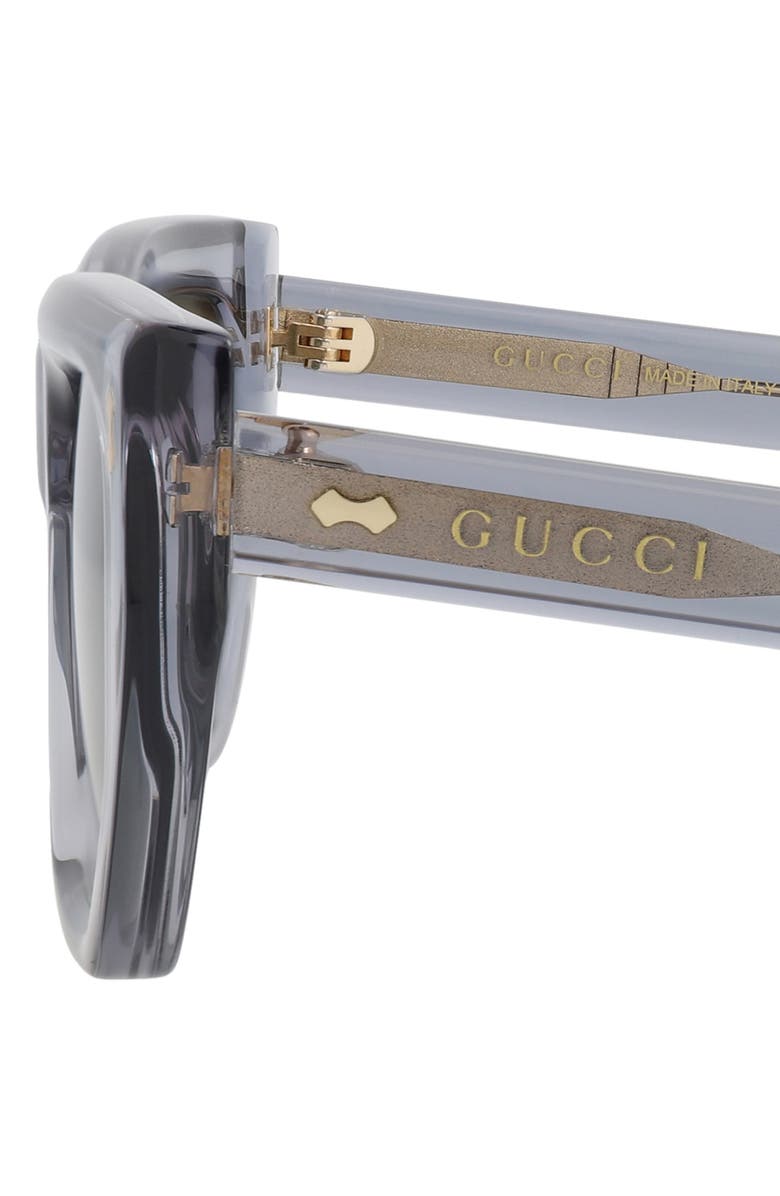 Gucci 53mm Cat Eye Sunglasses, Alternate, color, Grey Grey Grey