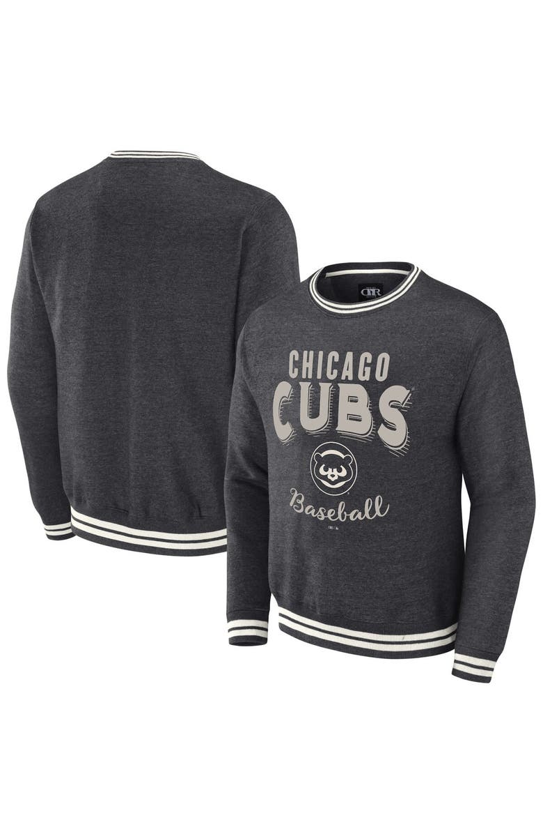 Darius Rucker Collection by Fanatics Men's Darius Rucker Collection by Fanatics  Heather Charcoal Chicago Cubs Vintage Pullover Sweatshirt, Alternate, color, 