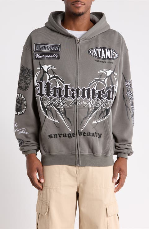 Untamed Embroidered Zip Hoodie
