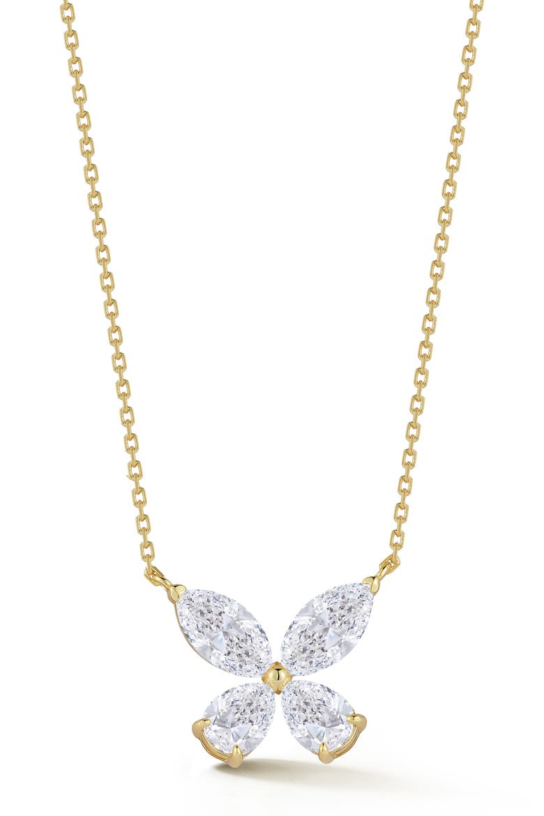 Moissanite Butterfly Pendant Necklace, Main, color, GOLD