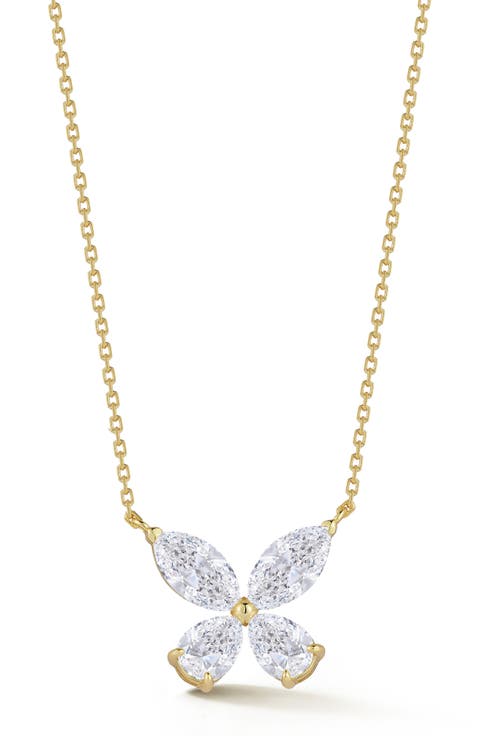 Moissanite Butterfly Pendant Necklace