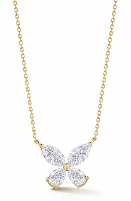 Moissanite Butterfly Pendant Necklace