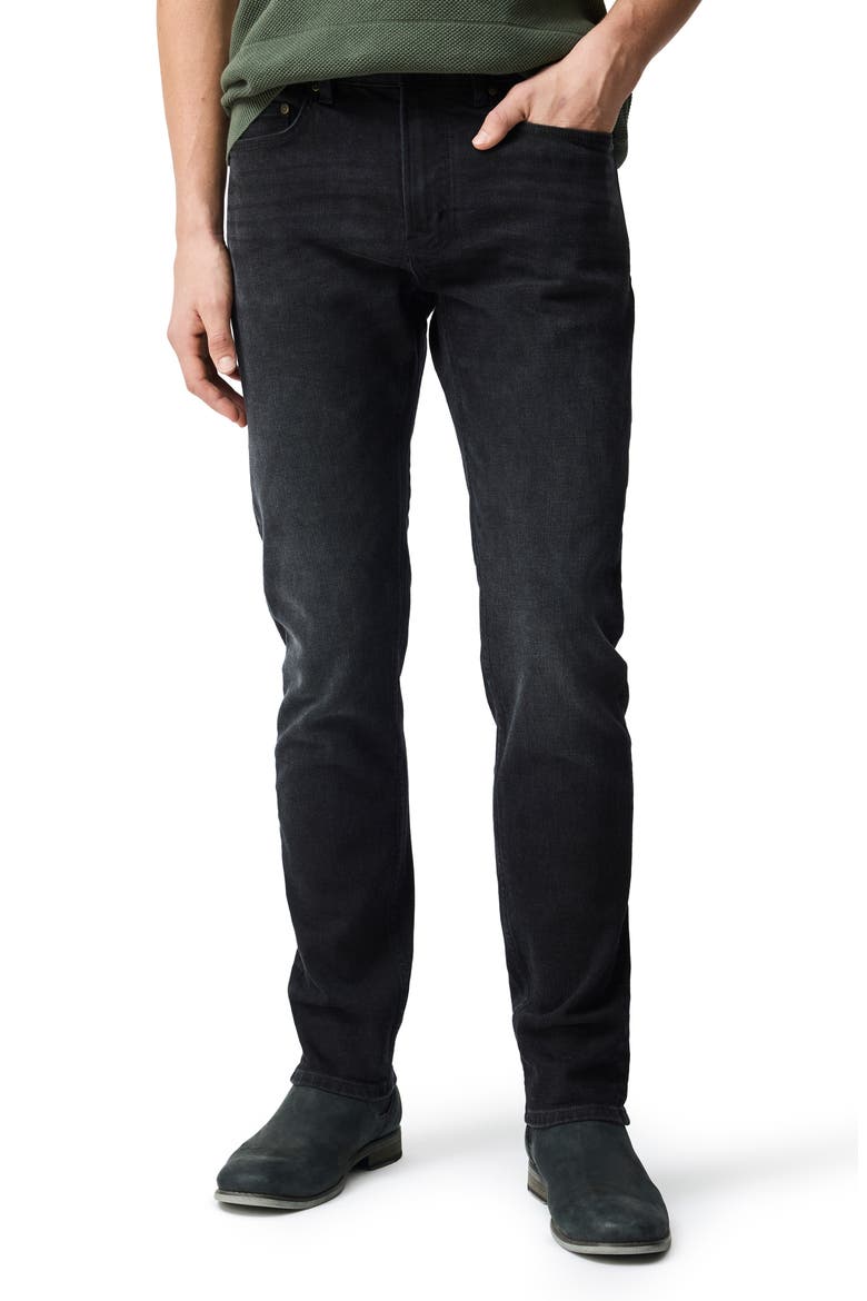 Lyell Tapered Stretch Cotton Jeans, Main, color, USED BLACK