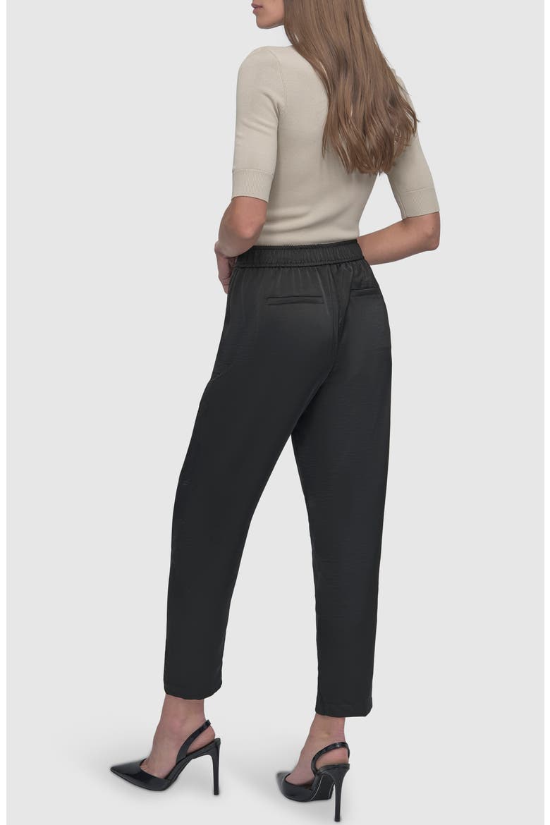 Zip Pocket Satin Pants, Alternate, color, BLACK