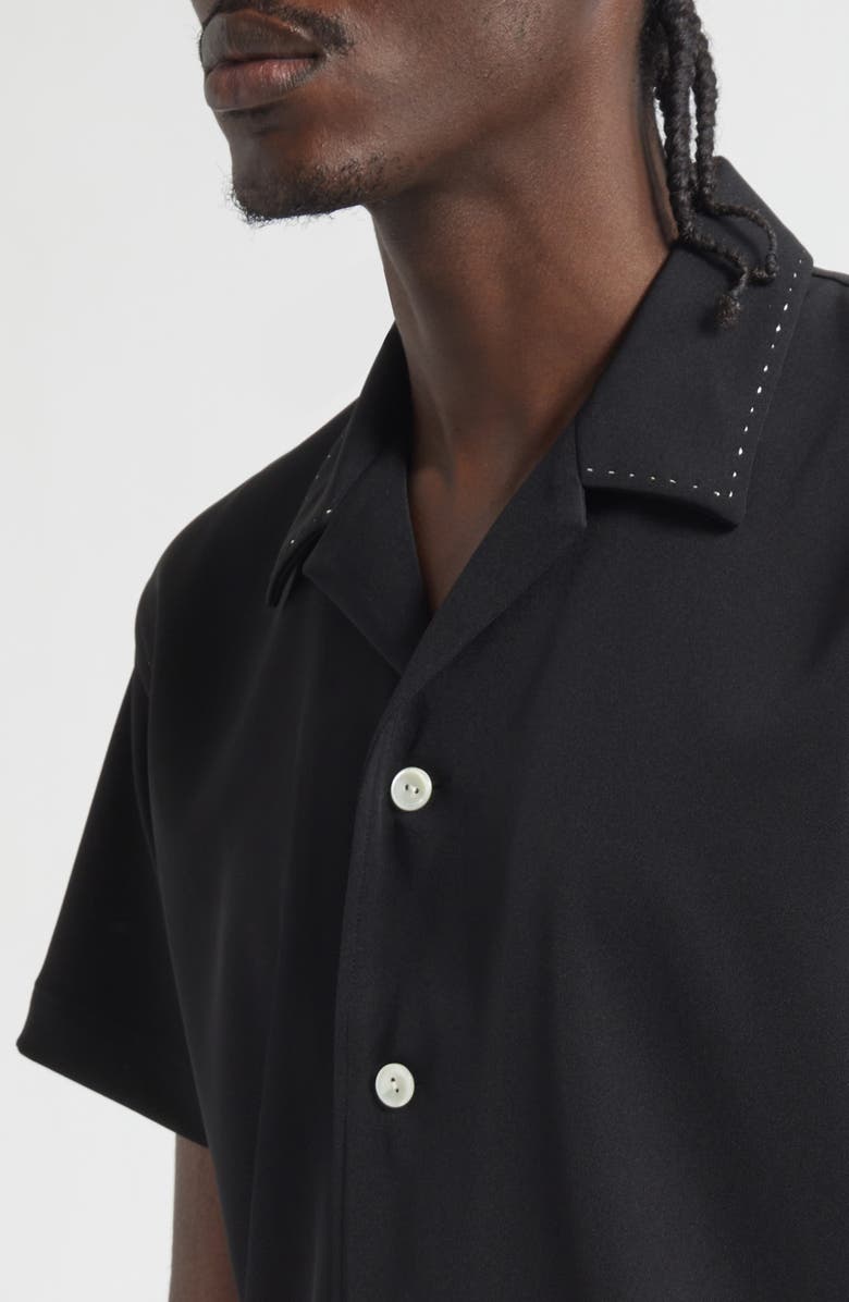 Second Layer Avenue Camp Shirt, Alternate, color, Black