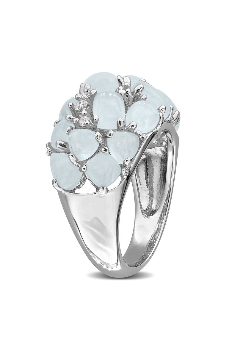 Milky Aquamarine & Diamond Dome Ring, Alternate, color, BLUE