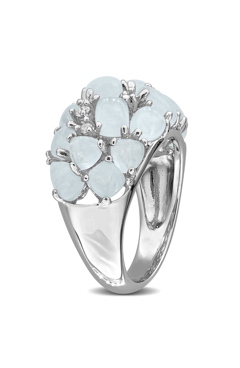 DELMAR Milky Aquamarine & Diamond Dome Ring, Alternate, color, Blue