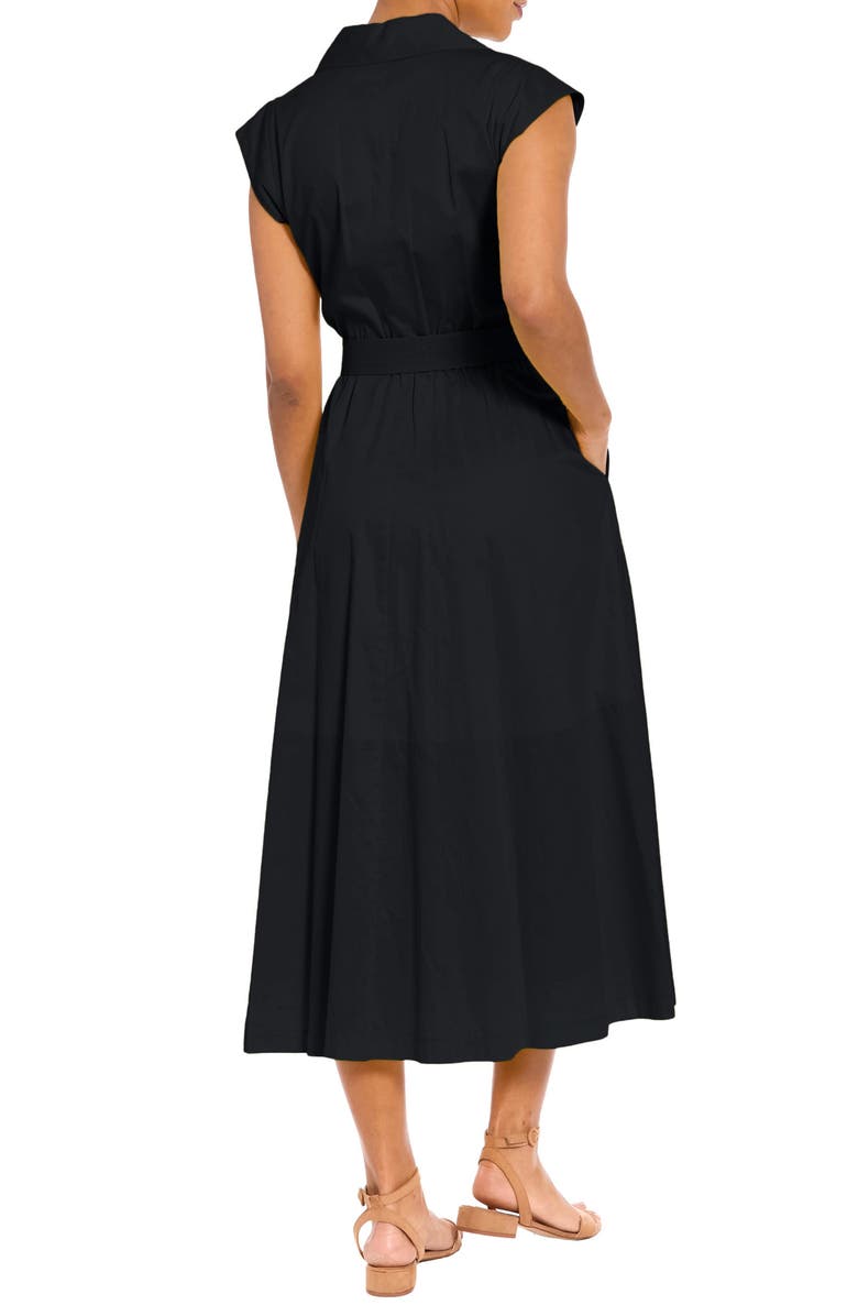 London Times Tie Waist Cap Sleeve Shirtdress, Alternate, color, 