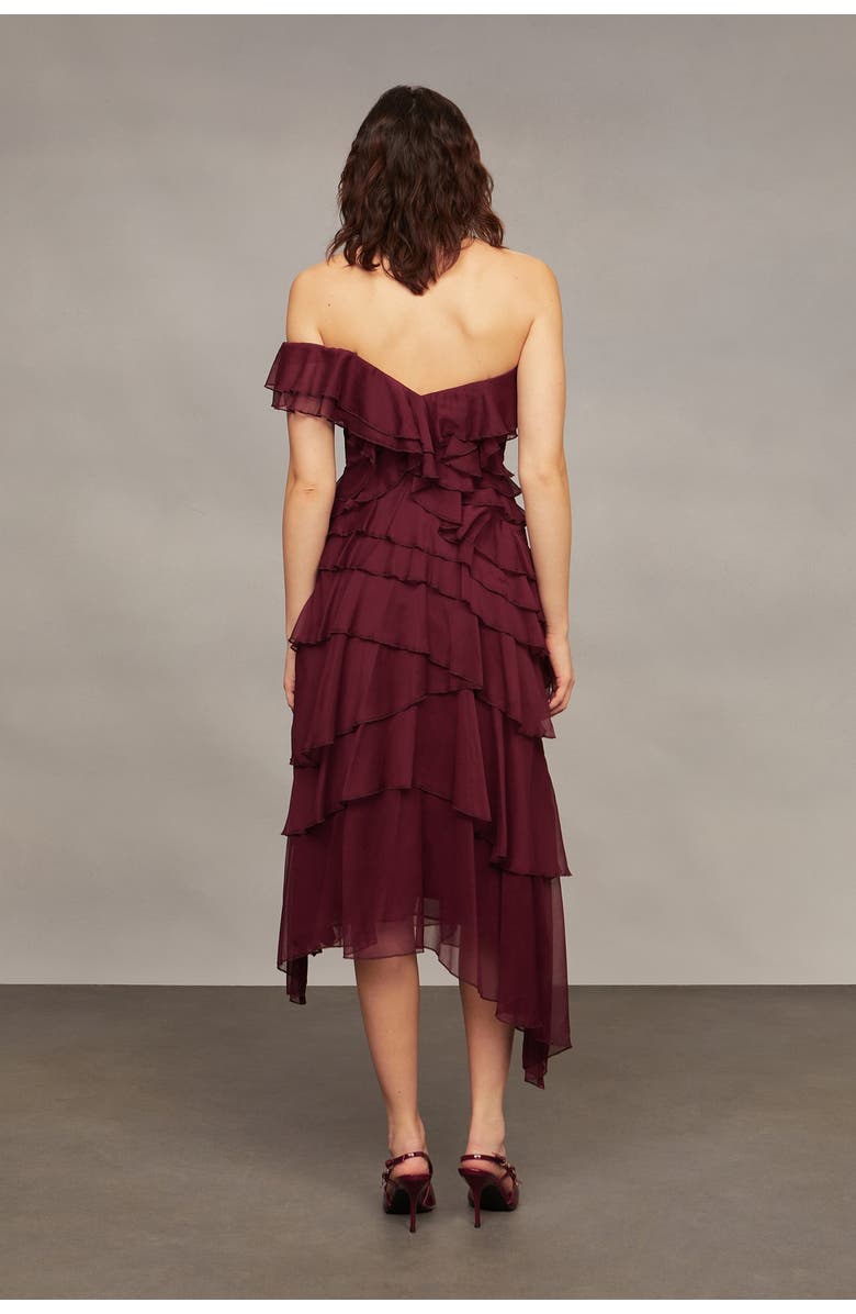 AMUR Emaline Chiffon Cascade Dress, Alternate, color, 