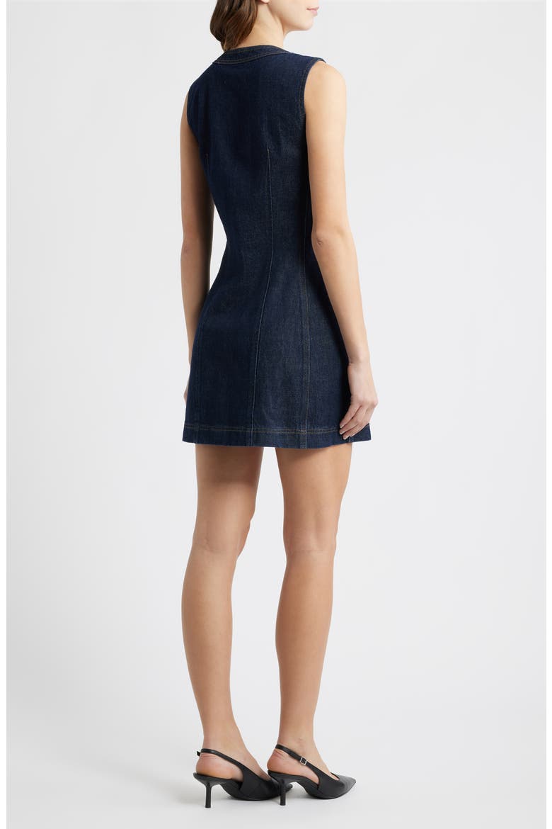 The Patch Pocket Sleeveless Denim Minidress, Alternate, color, RINSE