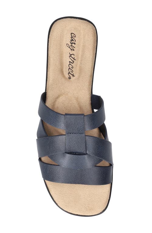 Easy Street Lakeport Slide Sandal In Navy