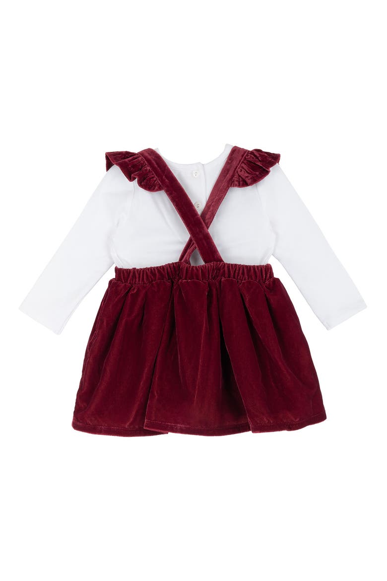 Kids' Velvet Applique Jumper & Top Set, Alternate, color, BURGUNDY
