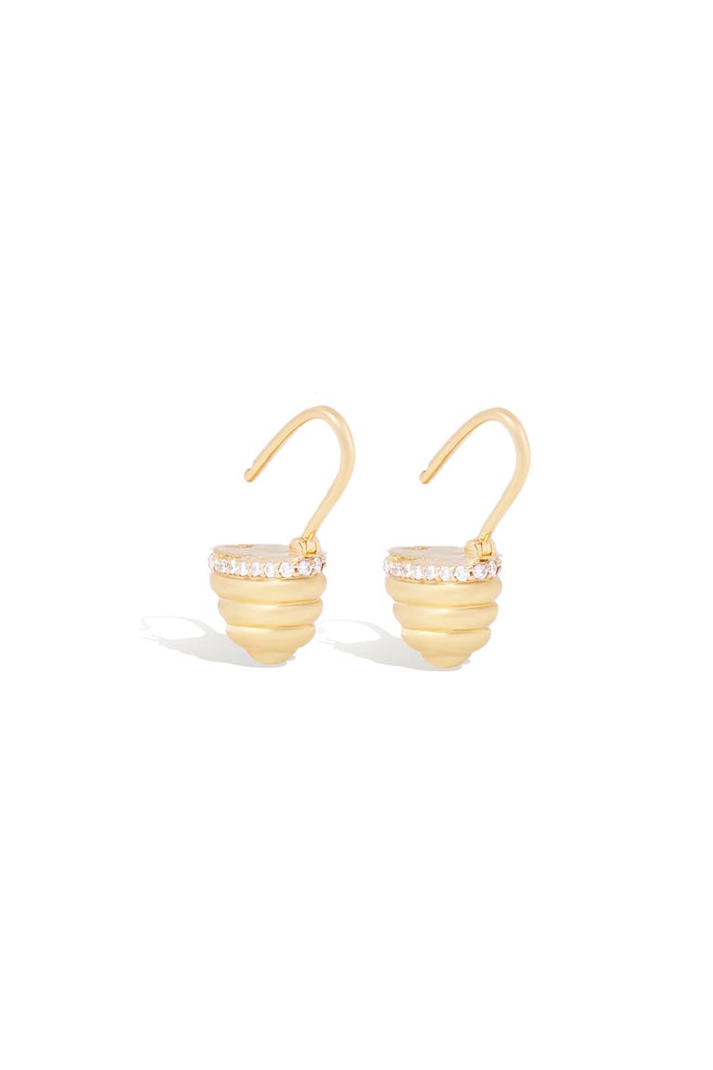 Found Gold Cap Huggie Earring, Alternate, color, Diamond-Gold