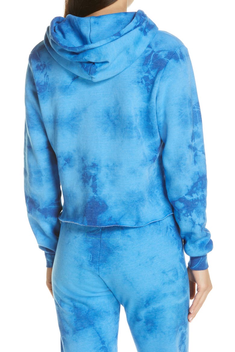 Tie Dye Crop Hoodie, Alternate, color, TIE DYE CRYSTAL ROYAL