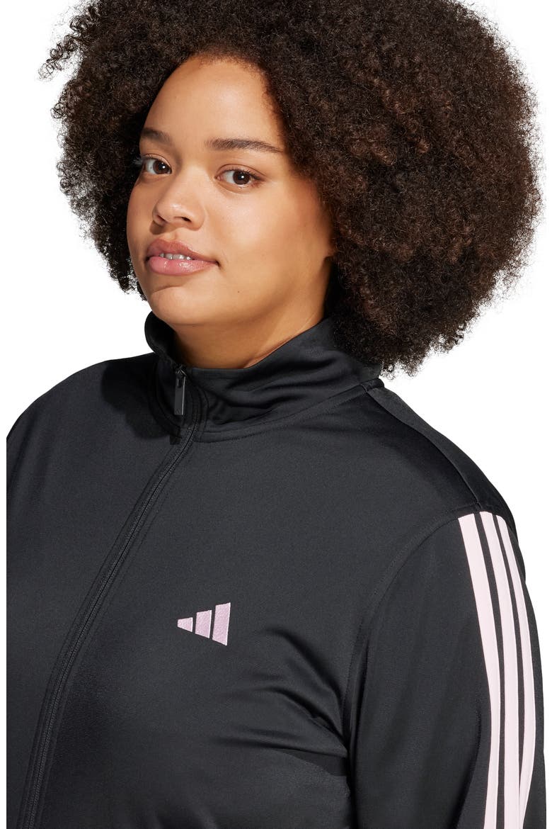 Essentials 3-Stripes Track Jacket, Alternate, color, BLACK/ CLEAR PINK