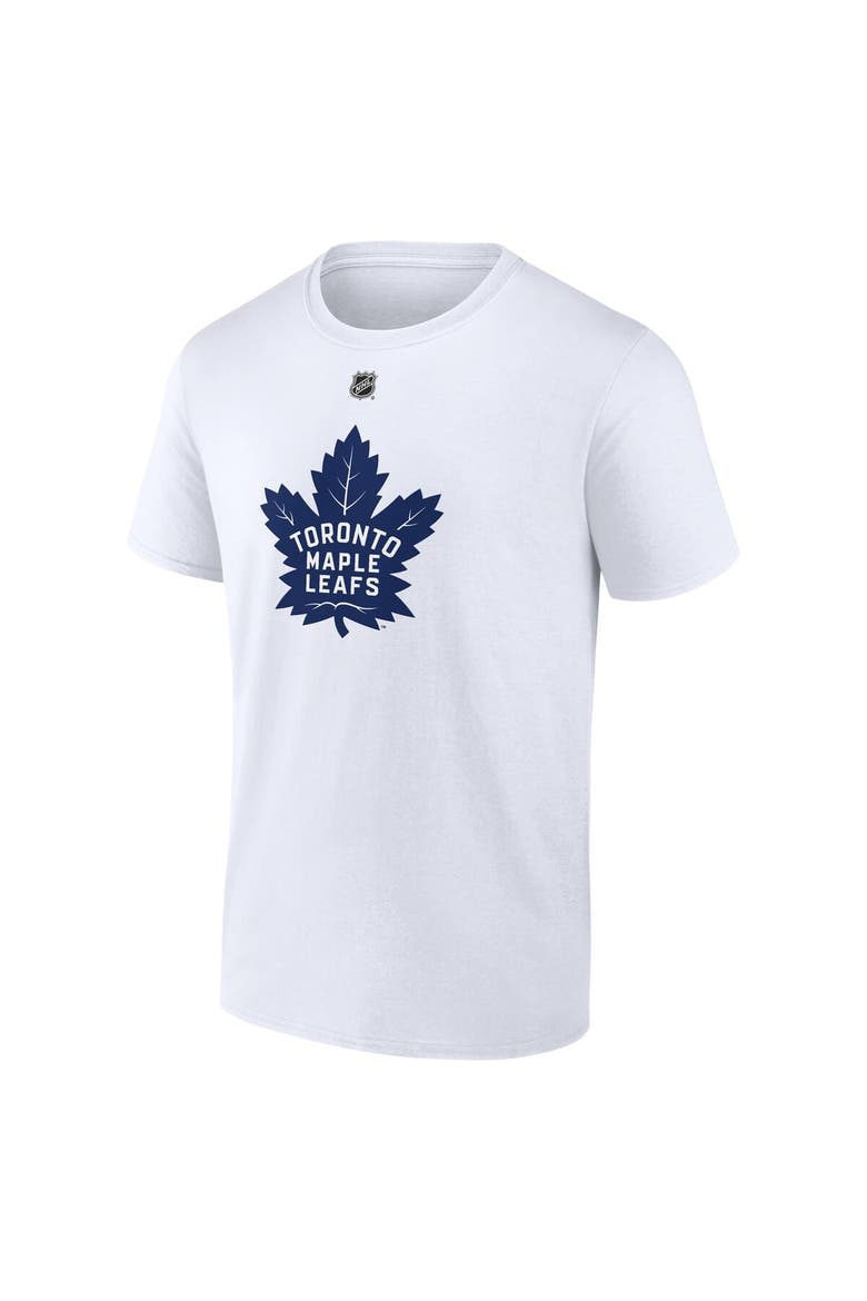Men's Fanatics Auston Matthews White Toronto Maple Leafs Authentic Stack Name & Number T-Shirt, Alternate, color, White