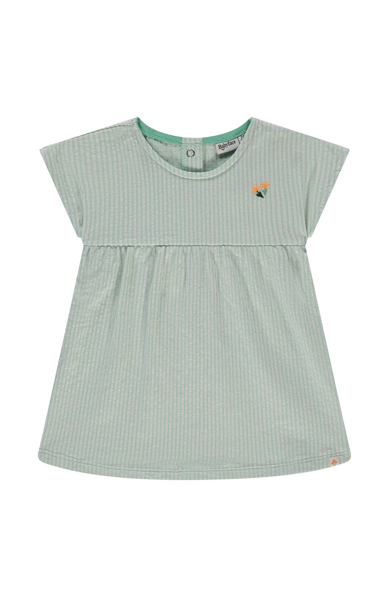 BABYFACE Short Sleeve Striped Dress, Main, color, Seafoam