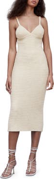 MANGO Sequin Detail Empire Waist Midi Dress
