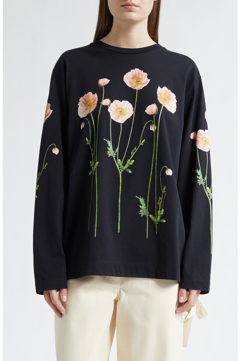 Poppy Field Print Long Sleeve Graphic T-Shirt (Women) | Nordstrom