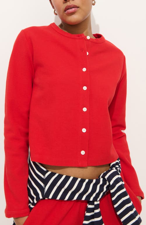 Alex Mill Coco Sport Stretch Cotton Cardigan In Red