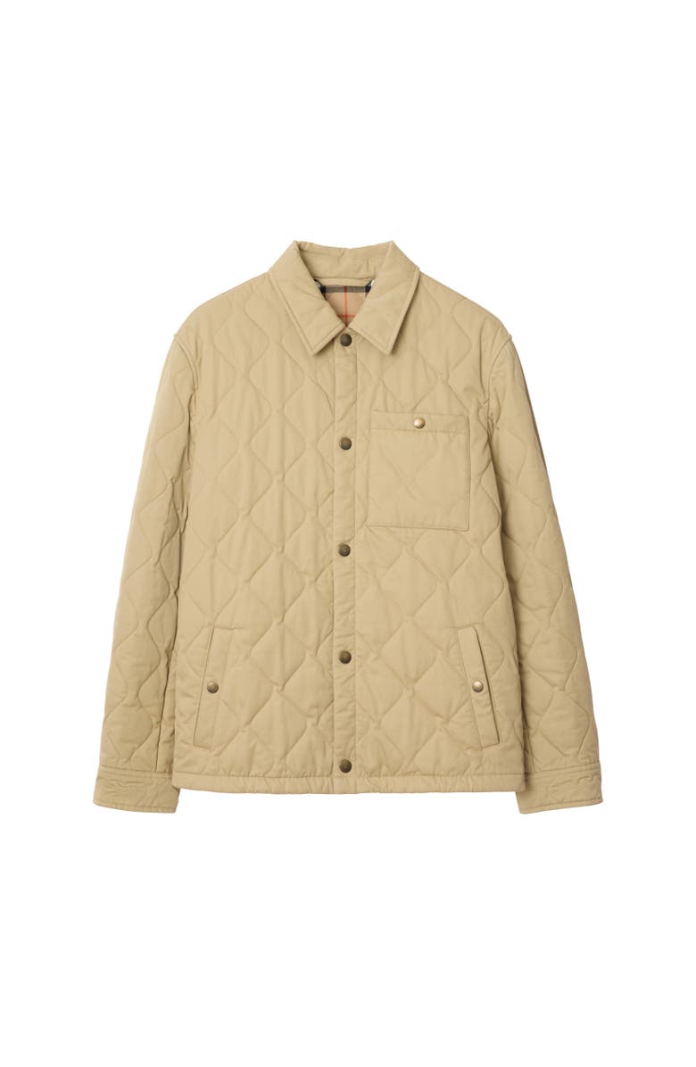 Burberry Quilted Gabardine Overshirt, Alternate, color, Hamper Beige