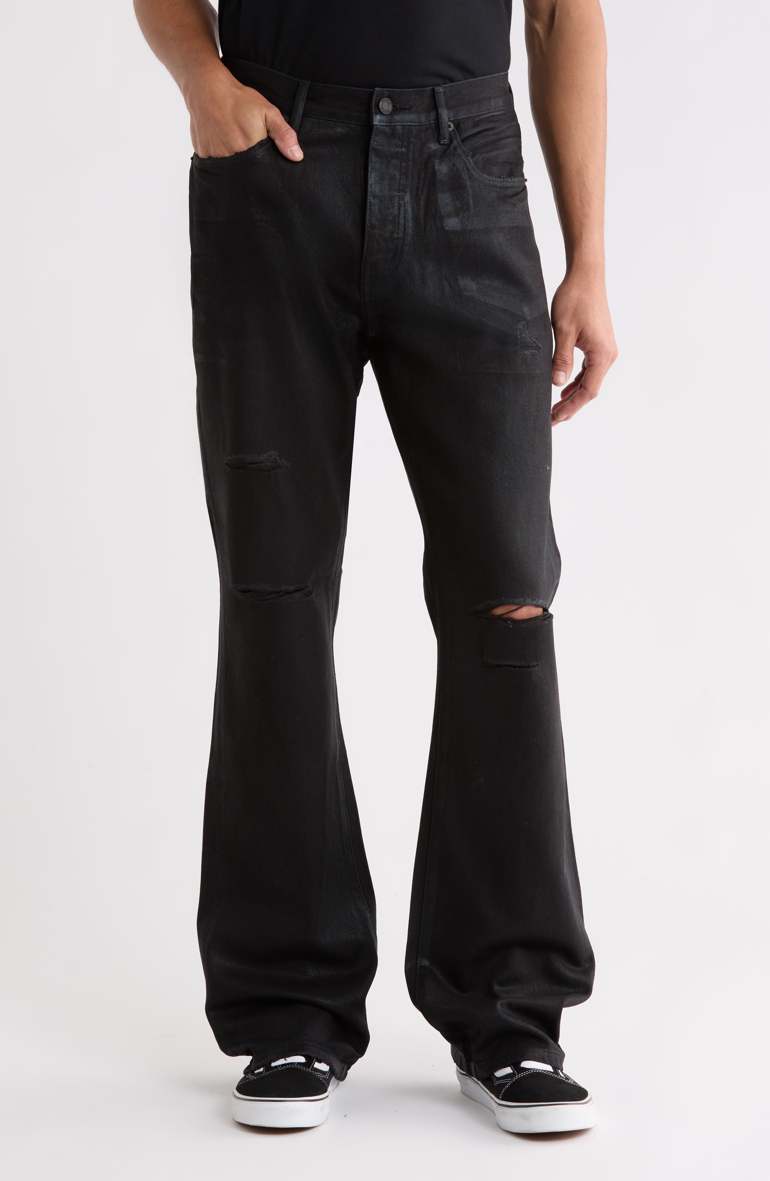 Ripped Foil Relaxed Fit Jeans