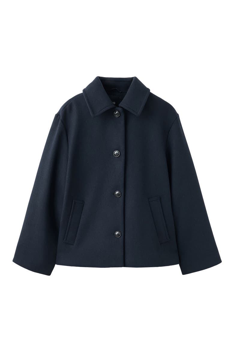 Kids' Wool Blend Twill Coat, Main, color, NAVY