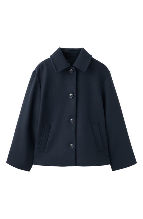 Kids' Wool Blend Twill Coat