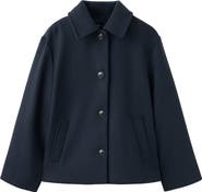 MANGO TEEN Kids' Wool Blend Twill Coat