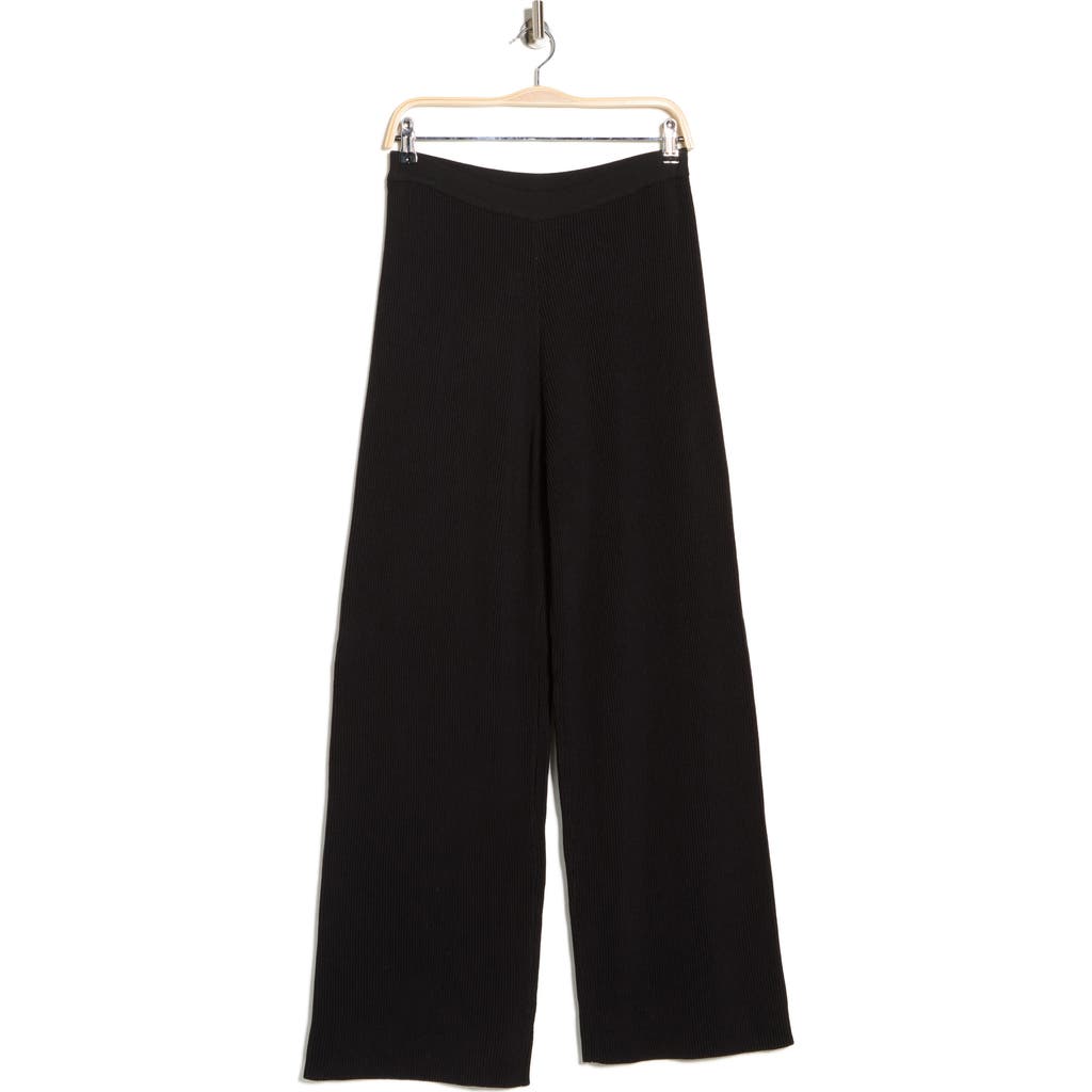 Lucy Paris Grayson Knit Wide Leg Pants In Black