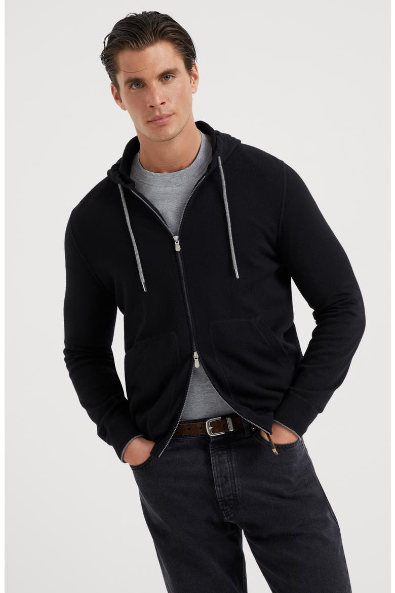 Sweatshirt-style cardigan, Alternate, color, Black