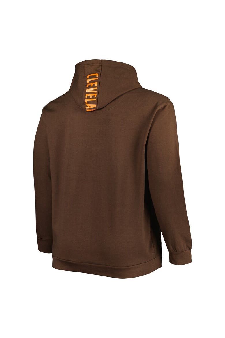 Men's Brown Cleveland Browns Big & Tall Logo Pullover Hoodie, Alternate, color, Brown