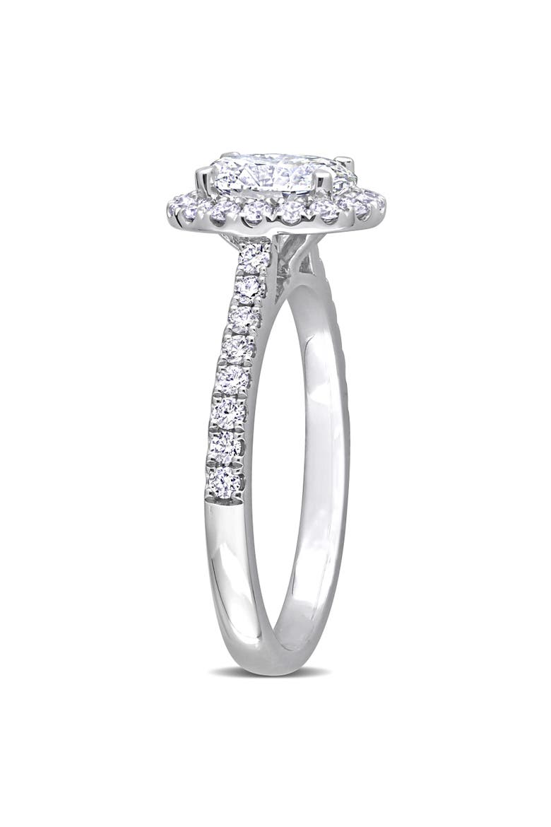 1-1/2 CTW Lab-Grown Diamond Oval Halo Ring 14k, Alternate, color, White Gold