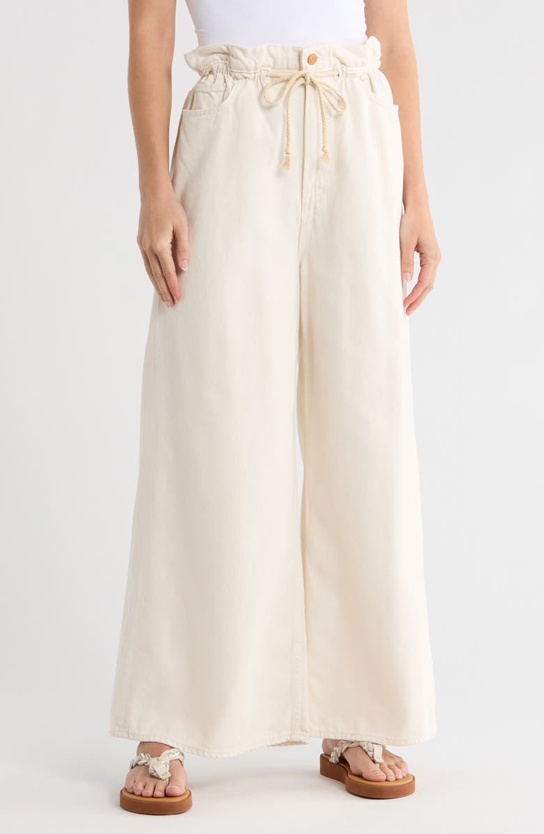 MOTHER The Doggie Bag Wide Leg Pants, Main, color, Natural