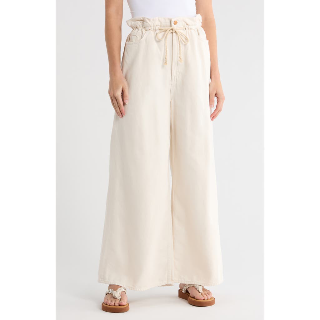 Mother The Doggie Bag Wide Leg Pants In White
