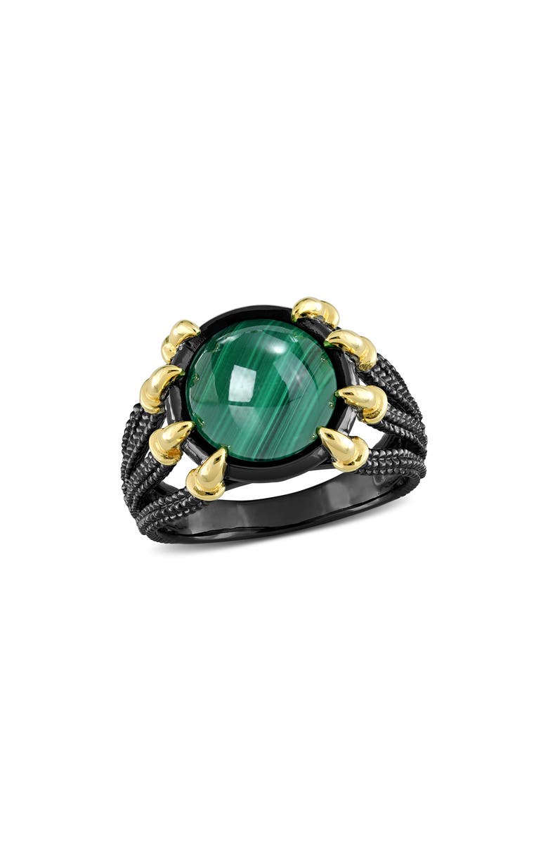 DELMAR Two-Tone Malachite Gothic Ring, Main, color, Green