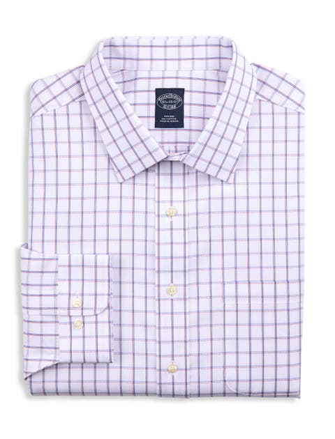 Big & Tall Non-iron Windowpane Dress Shirt