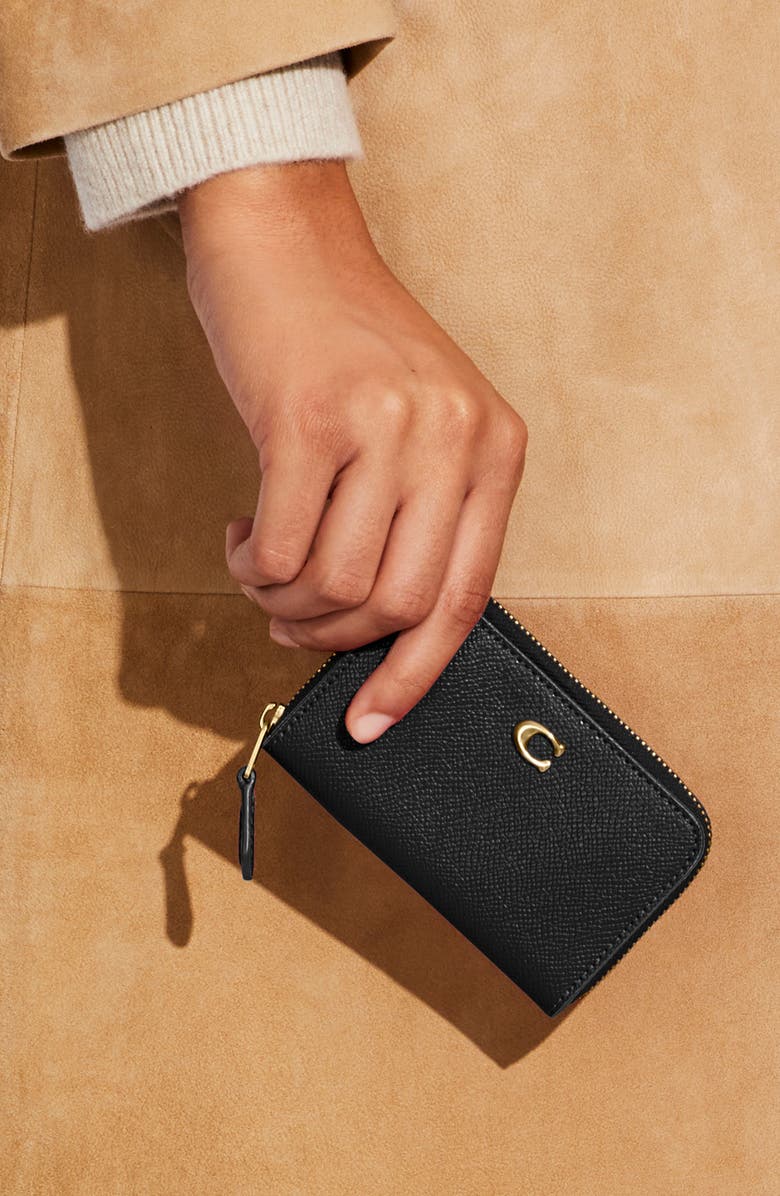 COACH Crossgrain Leather Small Zip Around Wallet, Alternate, color, 