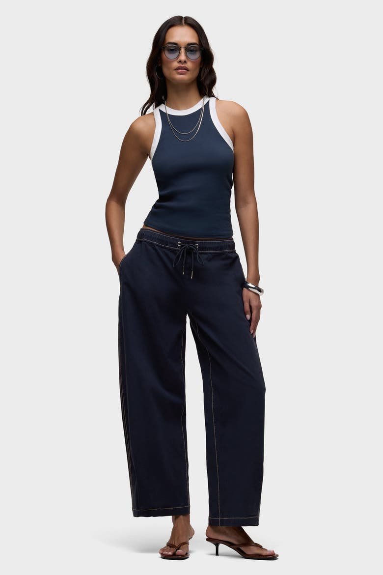 Drawstring Barrel Pant, Main, color, NAVY BLAZER