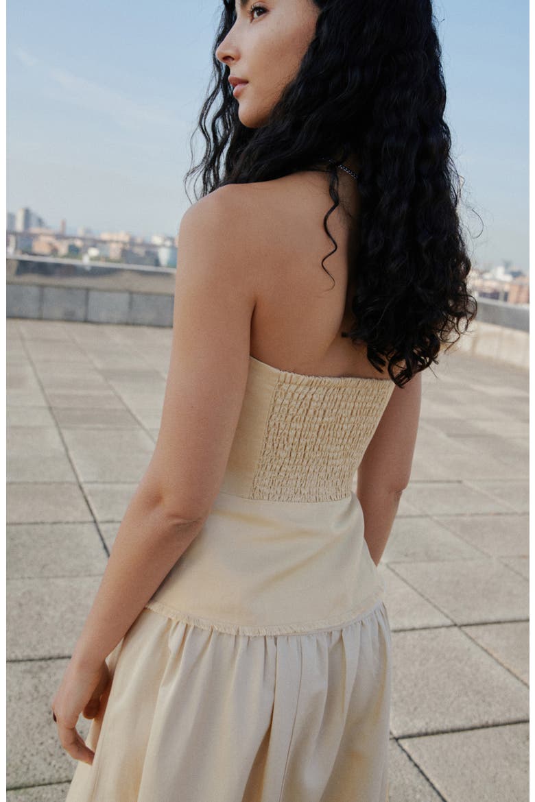 Fiona Pleated Strapless Top, Alternate, color, YELLOW
