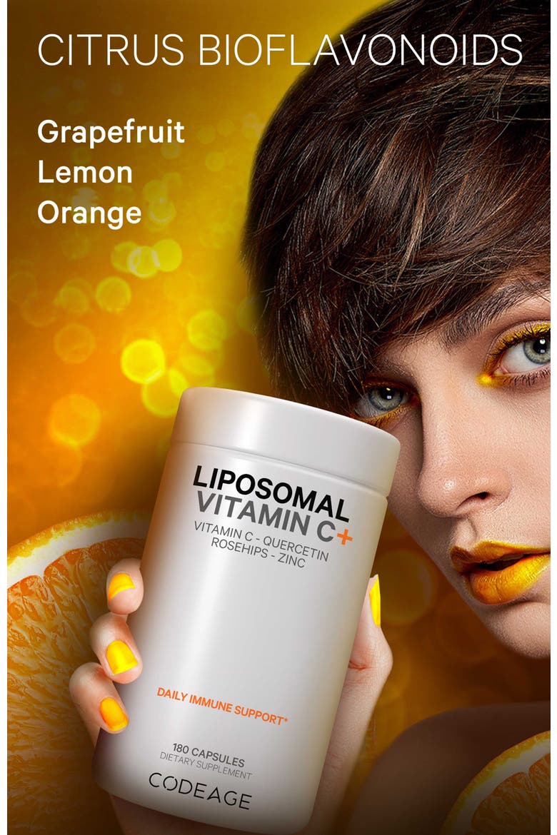 Liposomal Vitamin C 1500mg + Zinc Supplement, Alternate, color, White