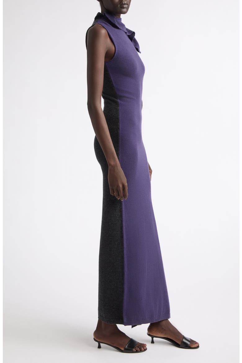 Magdalena Asymmetric Merino Wool & Cashmere Dress, Alternate, color, PURPLE
