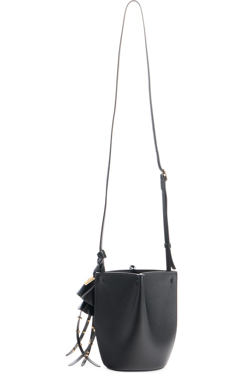Givenchy Nano Snap Calfskin Bucket Bag, Alternate, color, Black