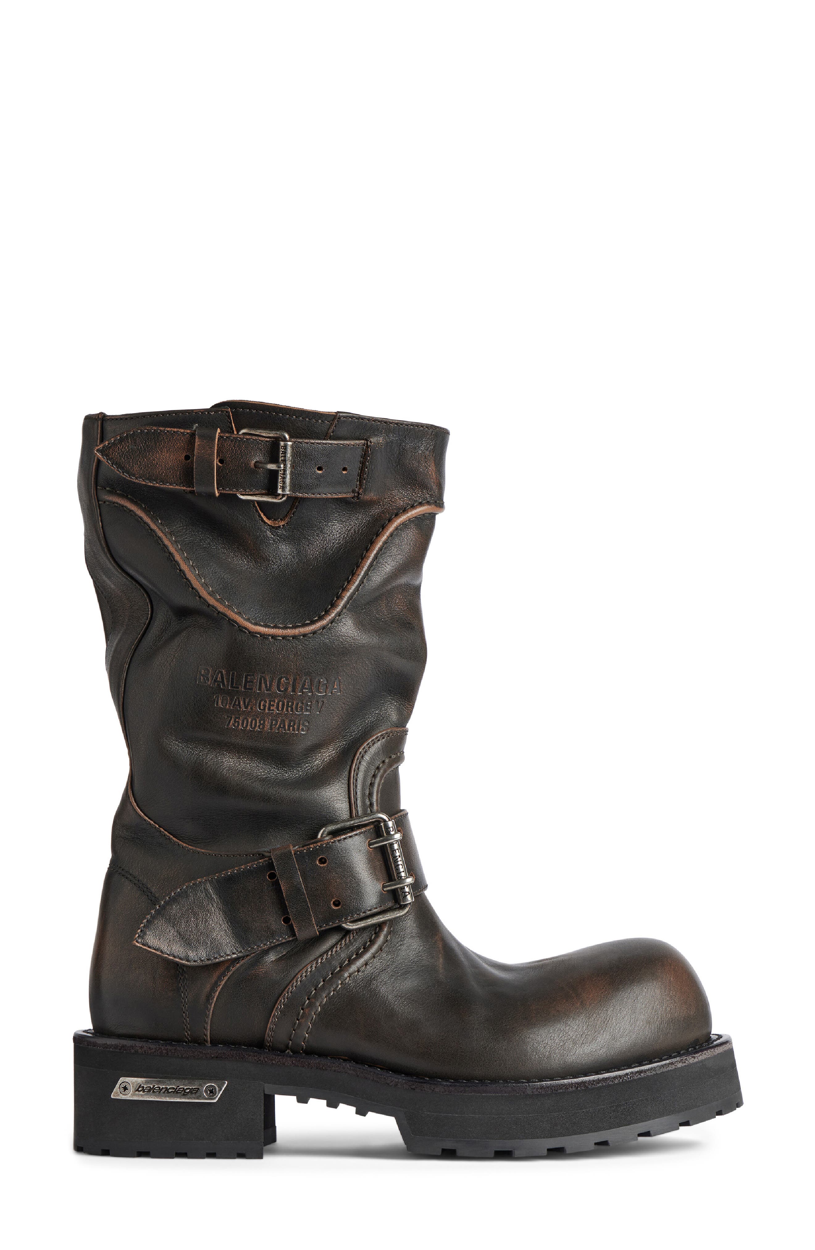 Balenciaga Venom Boot, Alternate, color, Brown/ Silver