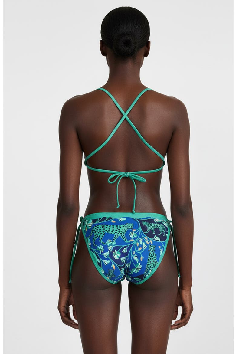 Verdant Wild Reversible Triangle Bikini Top, Alternate, color, Blue