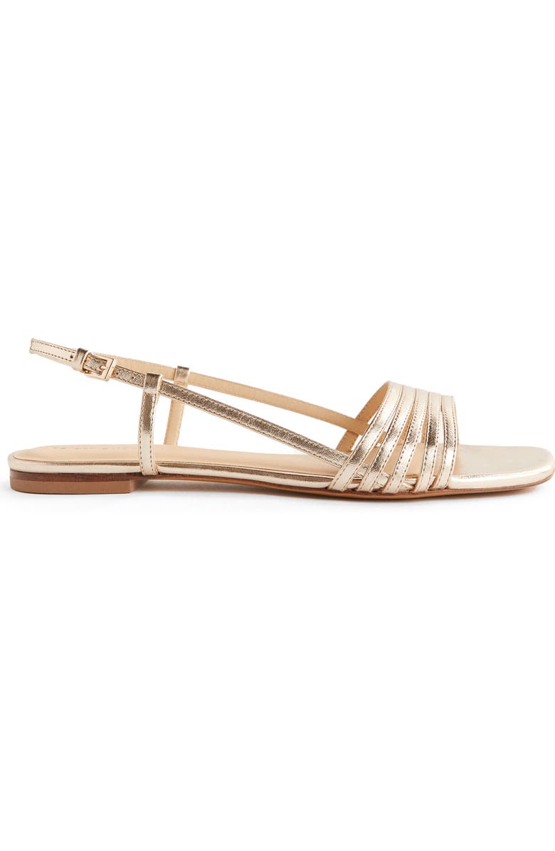 Reformation Millie Lattice Flat Sandal, Alternate, color, Gold