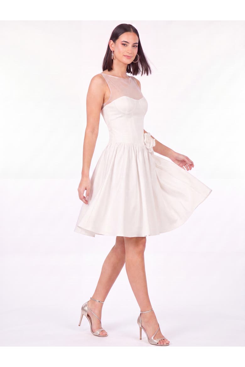 Beaded Faux-Wrap V-Neck Bridal Gown, Alternate, color, Ivory