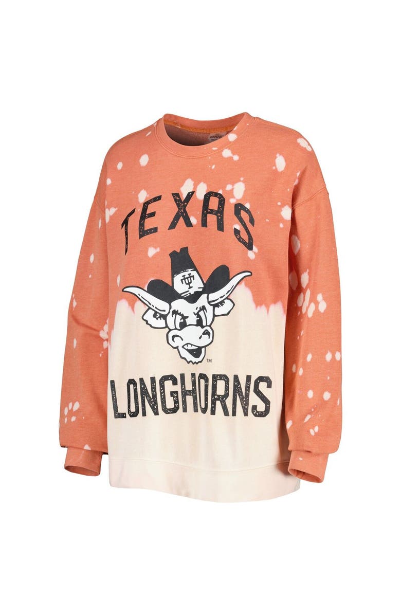 GAMEDAY COUTURE Women's Gameday Couture Texas Orange Texas Longhorns Twice As Nice Faded Dip-Dye Pullover Sweatshirt, Alternate, color, 